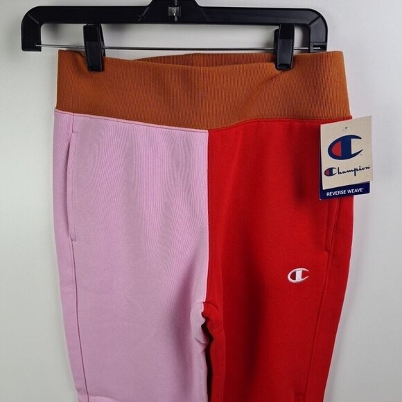 Champion Women Reverse Weave Joggers Fleece Pink Red - Picture 5 of 8